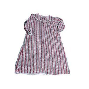 Lanz of Salzburg Cotton Flannel Christmas Holiday Red Eyelet Nightgown Large